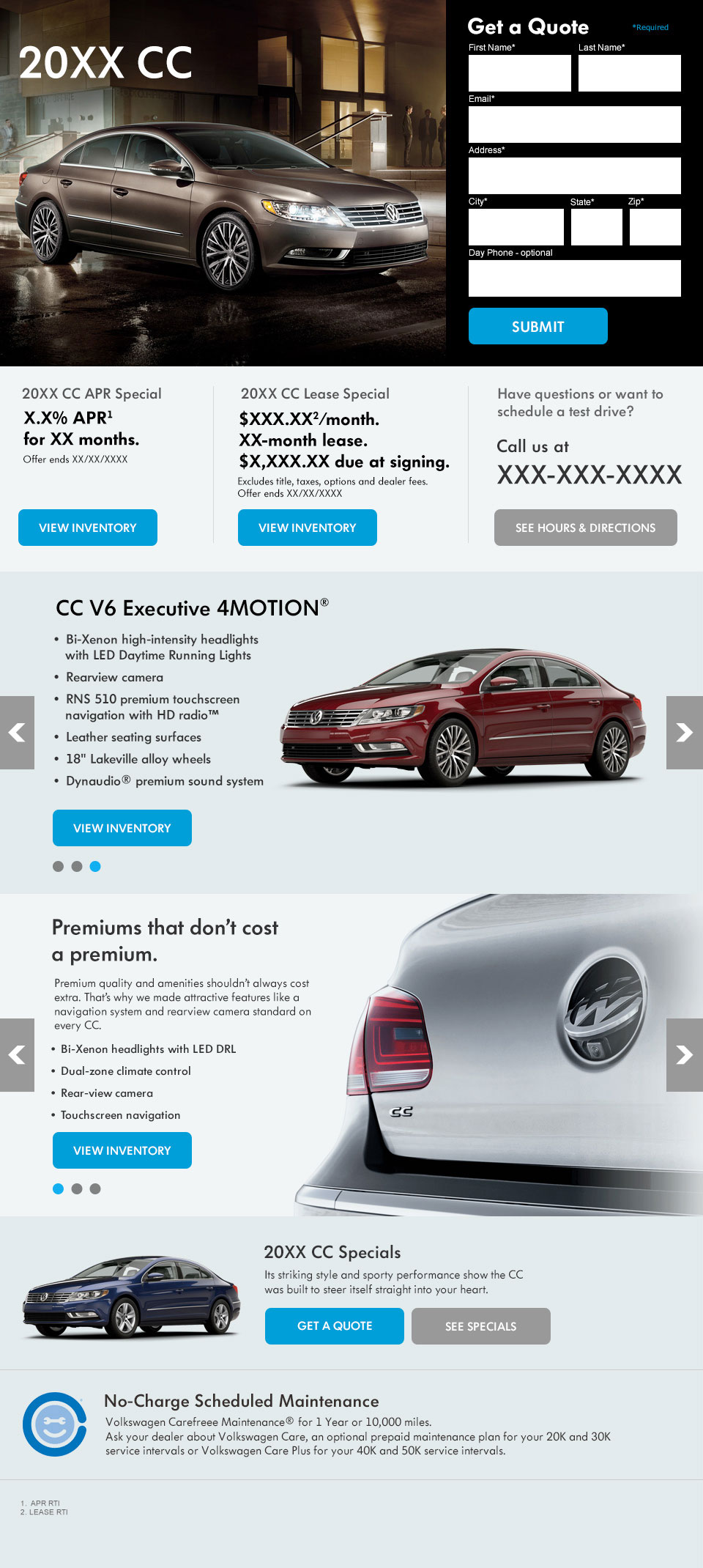 Web UI - VW CC Landing Page Web UI - VW CC Landing Page